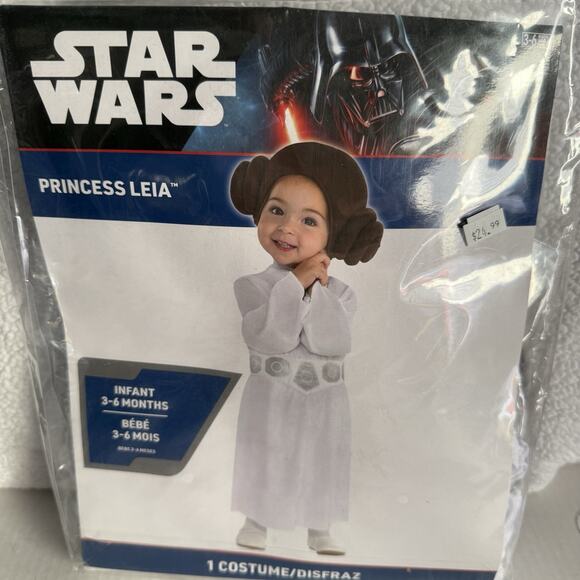 Star Wars Princess Leia Infant Costume - White and Brown - Picture 1 of 5